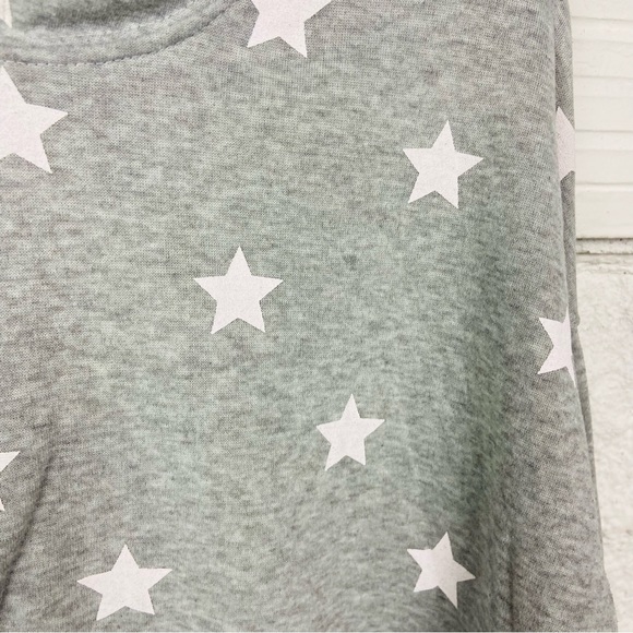 Unbranded Gray Star Print Women's half cropped fleece Top hoodie size XL - Picture 7 of 12